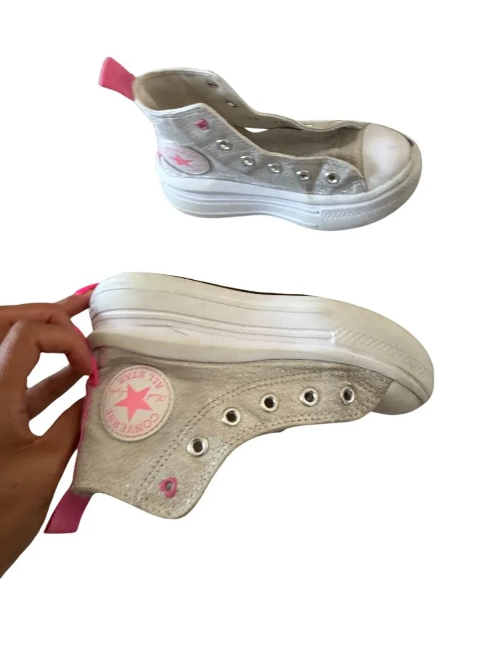 Converse shimmering silver